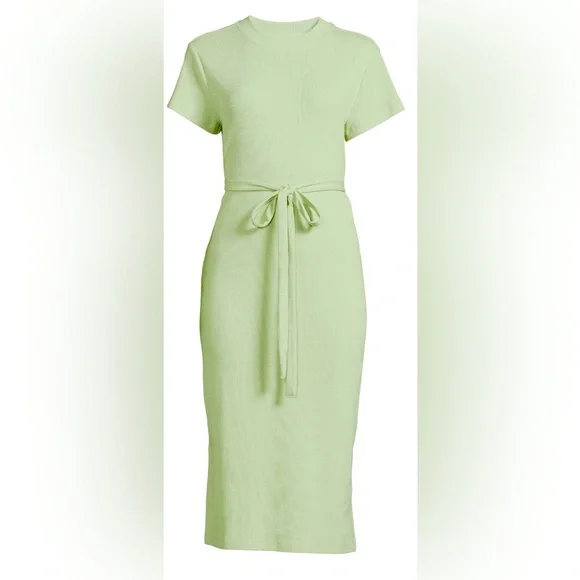 Time and Tru | Dresses | Belted Ribbed Knit Midi Dress Wpockets Side Slits  Time And Tru Size Xl | Poshmark